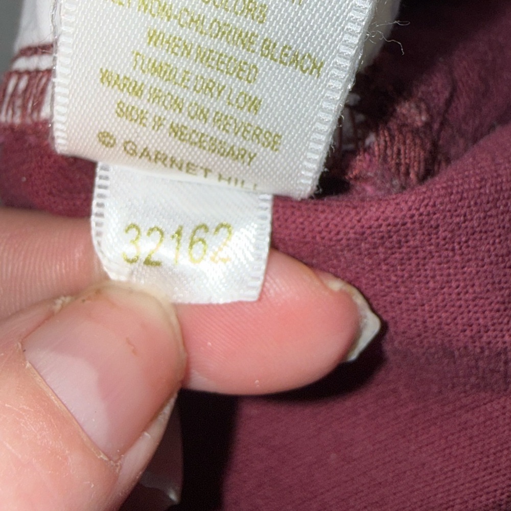 Garnet Hill Maroon Burgundy Corduroy Pants Organic Cotton 10 Petite - Picture 13 of 14